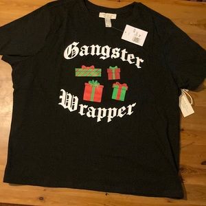 NWT 1X Christmas T-Shirt Gangster Wrapper Forever 21